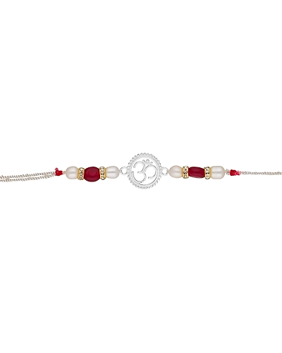 Sacred Om Designer Silver Rakhi-JPJUL-22-25