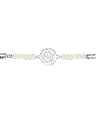 Spiritual Om Design Silver Rakhi-JPJUN-21-58
