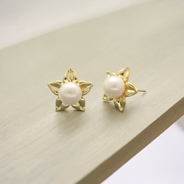 shinning star pearl earrings