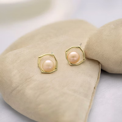 simple white pearl earrings