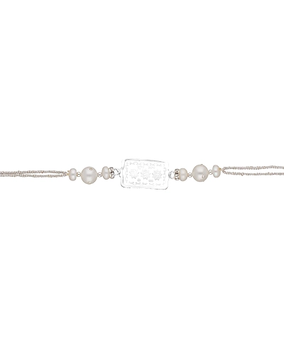 Pure Silver Designer OM Shree Swastik Rakhi-White-2