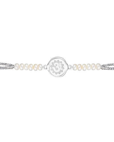 Spiritual Om Design Silver Rakhi-2