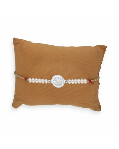 Spiritual Om Design Silver Rakhi-4