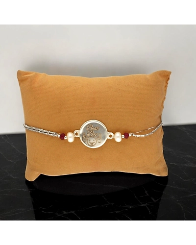 Best Bro Designer Silver Rakhi-White-1