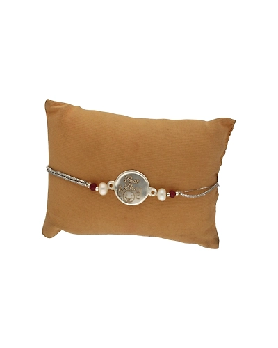 Best Bro Designer Silver Rakhi-White-3