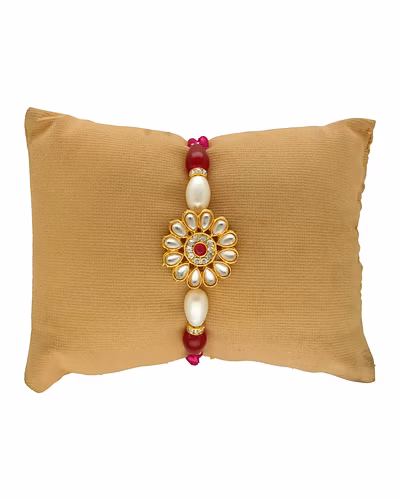 Sovereign Spark Pearl Rakhi For Brother-White-3
