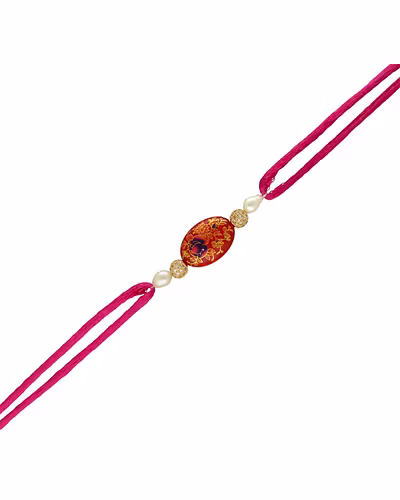 Grace of Royals Pearl Rakhi For Brother-White-2