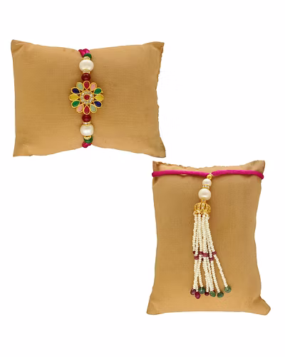 Bandhan Sutra Bhaiya Bhabhi Rakhis-White-1
