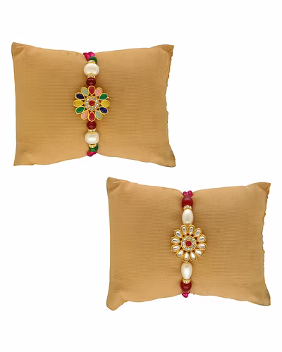Knit of Care Combo Of 2 Rakhi For Brothers-White-1