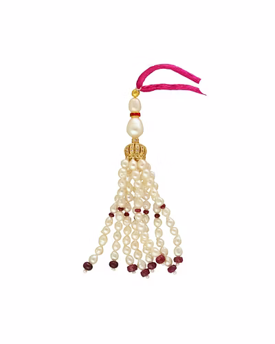 Sacred Thread of Ruby Lumbha Rakhi-White-2
