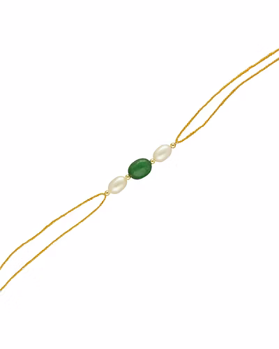 Lifelong Guardian Real Emerald Rakhi For Brother-White-2