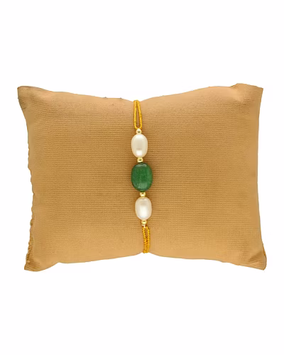Lifelong Guardian Real Emerald Rakhi For Brother-White-3