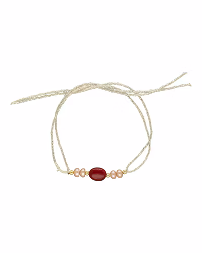 Cherished Forever Real Ruby Rakhi For Brother-Pink-1