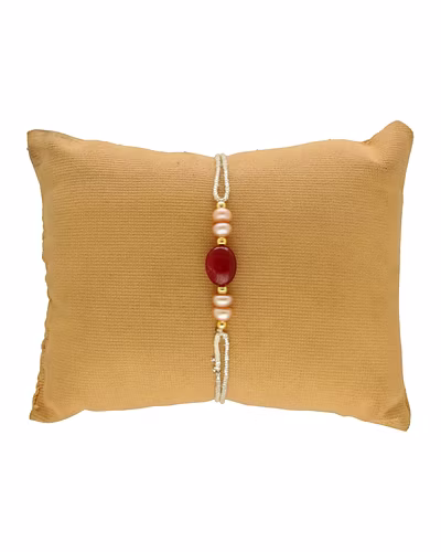 Cherished Forever Real Ruby Rakhi For Brother-Pink-3