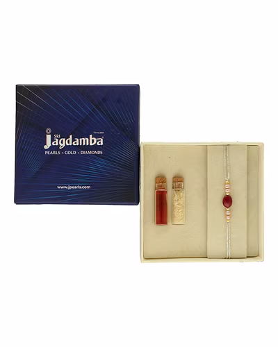 Cherished Forever Real Ruby Rakhi For Brother-Pink-4