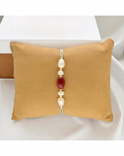 Pearl Oath Forever Ruby Rakhi For Brother-JPJUN-25-103