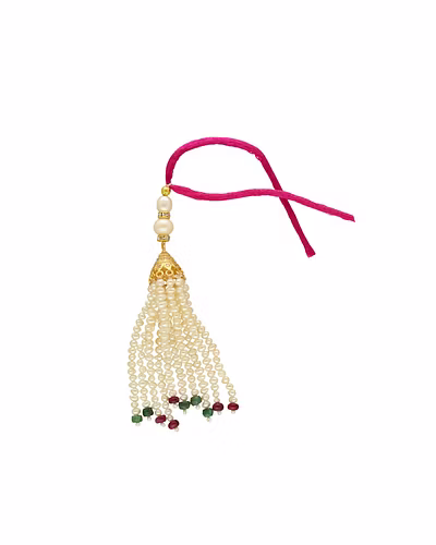 Charming Chic Of Ruby Lumba Rakhi-White-1