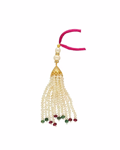 Charming Chic Of Ruby Lumba Rakhi-White-2