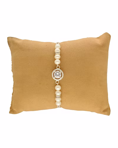 Regal Spark 925 Silver Rakhi For Brother-White-3
