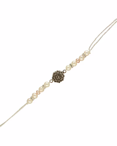Eternal Raga 925 Silver Rakhi For Brother-White-2