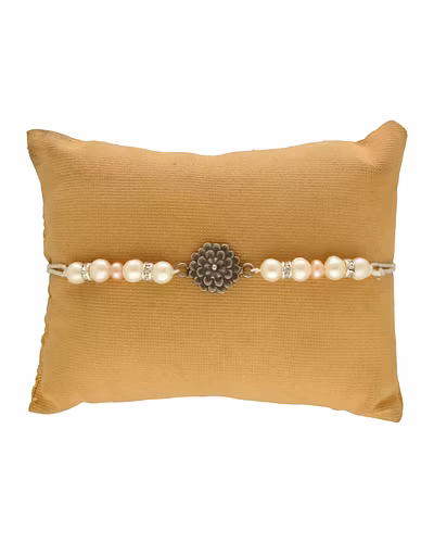 Eternal Raga 925 Silver Rakhi For Brother-White-3