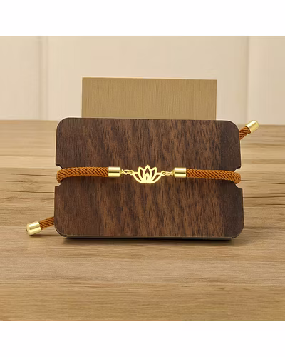 18kt Vyla Lotus Gold Rakhi For Brother-JPJUL-25-062