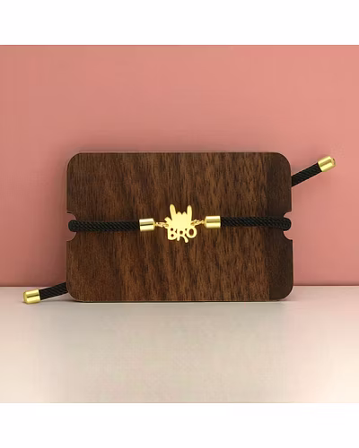 18Kt Easy Breezy Bro Gold Rakhi For Brother-JPJUL-25-067