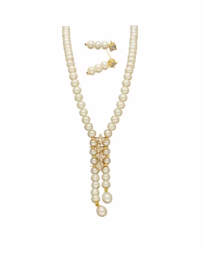 Duchess Dream Pearl Necklace Set-White-2