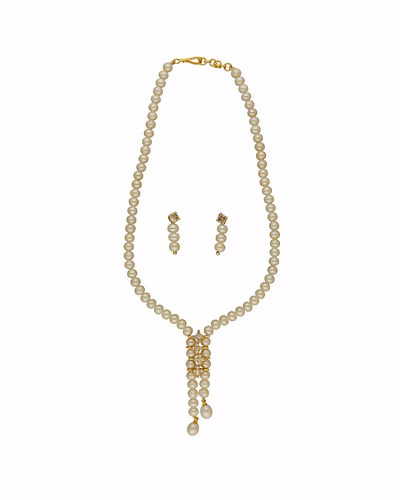 Duchess Dream Pearl Necklace Set-White-3