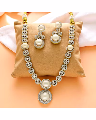 Whirling Glory Pearl Necklace Set-JPJUN-25-001