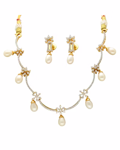 Soft Radiance Pearl Necklace Set-White-3