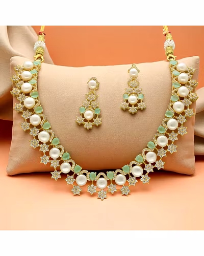 Royal Grandeur Pearl Necklace Set-JPJUN-25-005