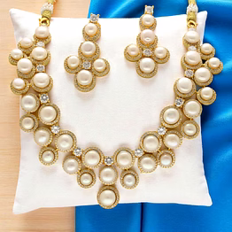 winged grace pearl necklace set