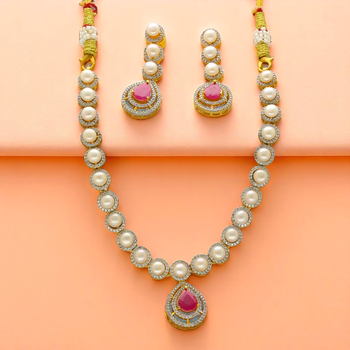 imperial drape pearl necklace set