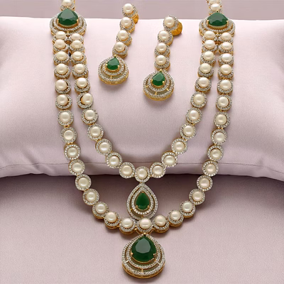 queenmare elegance pearl necklace set