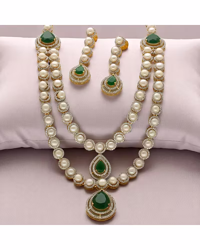 Queenmare Elegance Pearl Necklace Set-JPJUN-25-010