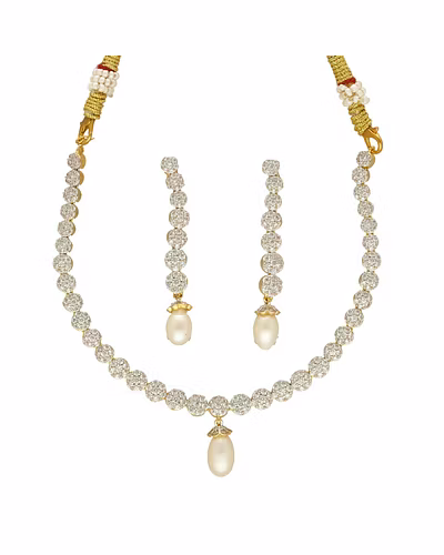 Eminence Gleam Pearl Necklace Set-White-2