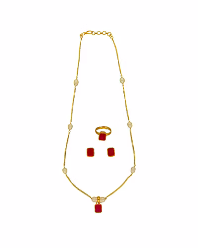 Gilded Pulse Pearl Set Combo-White-2