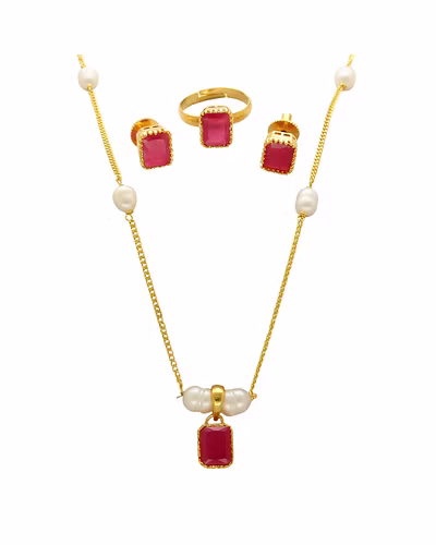 Gilded Pulse Pearl Set Combo-White-3