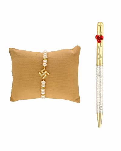 Regal Gleam Silver Rakhi Hamper-White-1
