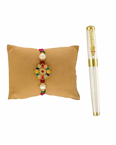 Blissful Rakhi Silver Hamper-White-1