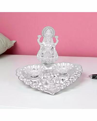 Momentous 36Gms Silver Rakhi Thali Hamper-White-2