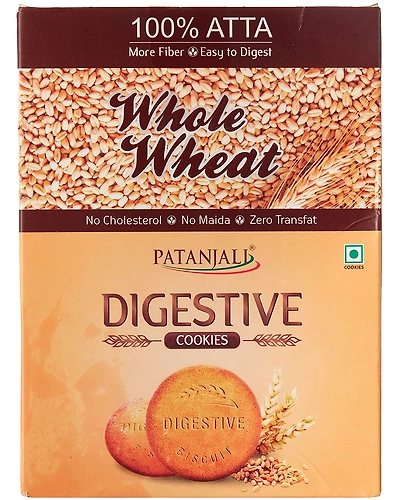 PATANJALI DIGESTIVE WHOLE WHEAT BISCUITS 250 GM-P412