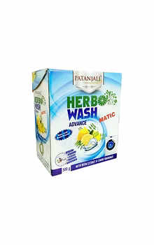 PATANJALI HERBO WASH ADVANCE MATIC DETERGENT POWDER 500 GM