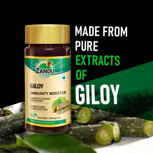 Zandu Giloy Capsules with 2X Immunity Booster (60 Caps)-130 g-1