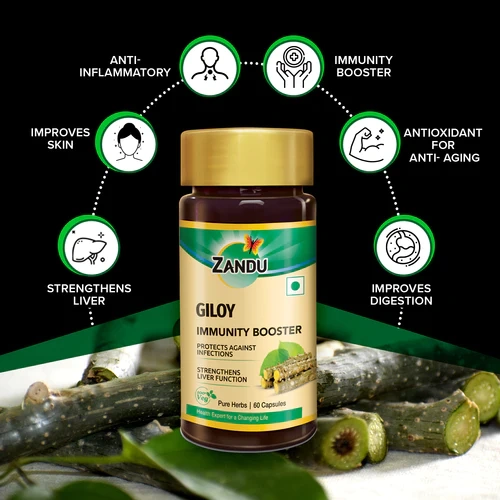 Zandu Giloy Capsules with 2X Immunity Booster (60 Caps)-130 g-3