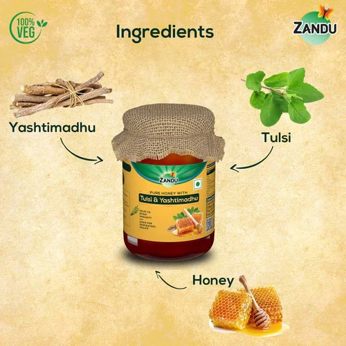 Pure Honey with Tulsi &amp; Yashtimadhu (650g)-650 G-2