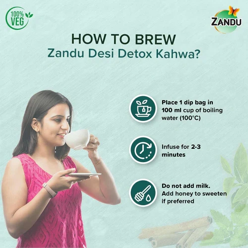 Zandu Desi Detox Kahwa (25 Tea Bags)(Pack of 2)-25 pices x 2-3