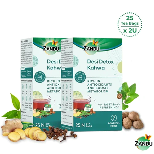 Zandu Desi Detox Kahwa (25 Tea Bags)(Pack of 2)-Z44-1