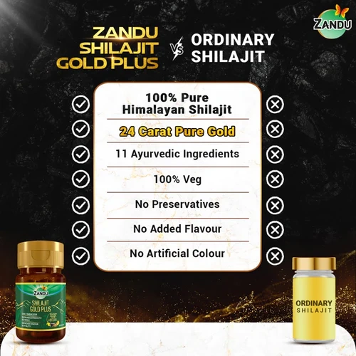 Zandu Shilajit Gold Plus (20 Caps)-20 CAP-3